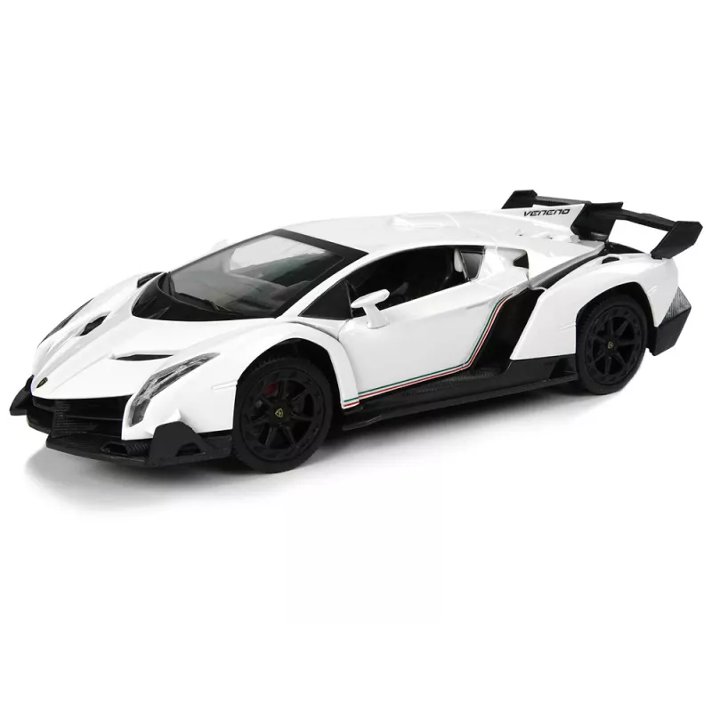 LEAN TOYS Lamborghini Veneno 1:24 nuotolinio valdymo automobilis, baltas su 2.4GHz ir šviesomis
