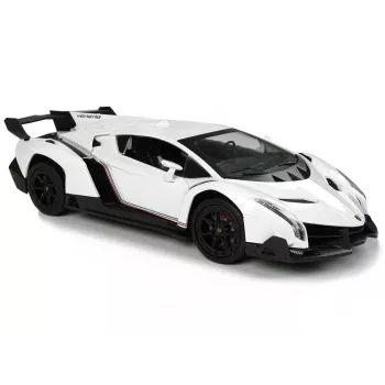 LEAN TOYS Lamborghini Veneno 1:24 nuotolinio valdymo automobilis, baltas su 2.4GHz ir šviesomis