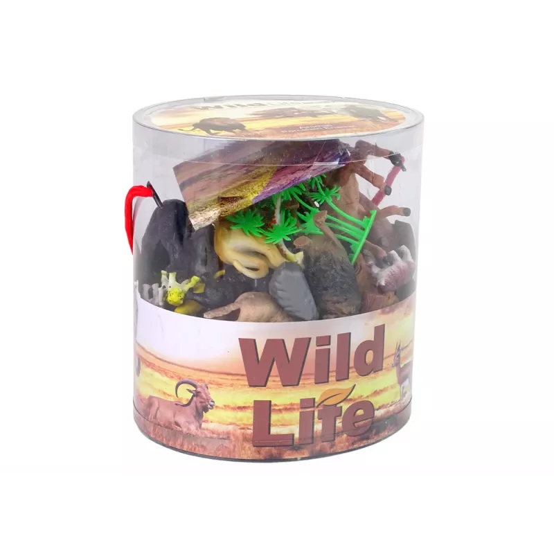 LEAN TOYS Didelių figūrėlių rinkinys Laukiniai gyvūnai Safari + Priedai 34 elementai