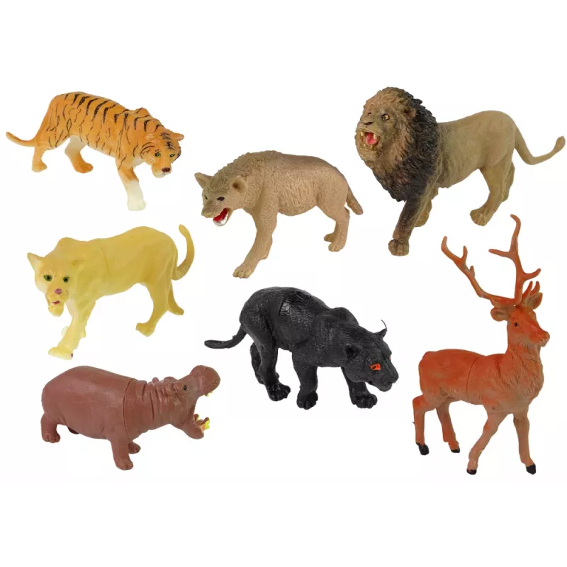 LEAN TOYS Didelių figūrėlių rinkinys Laukiniai gyvūnai Safari + Priedai 34 elementai