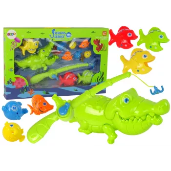 LEAN TOYS Didelis žvejybos rinkinys su meškere „Let's Go Fishing!“ 11 elementų