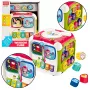 LEAN TOYS Didelis daugiafunkcinis edukacinis kubas pianinas rūšiuoklis būgnas – interaktyvus 6 pusių žaislas su šviesomis, garsais, karoliukų labirintu ir formų rūšiuokliu