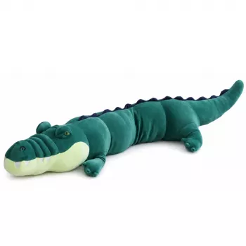 LEAN TOYS didelis pliušinis krokodilas talismanas minkštas žaislas realistinis žalias 150 cm