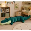 LEAN TOYS didelis pliušinis krokodilas talismanas minkštas žaislas realistinis žalias 150 cm