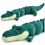 LEAN TOYS didelis pliušinis krokodilas talismanas minkštas žaislas realistinis žalias 150 cm