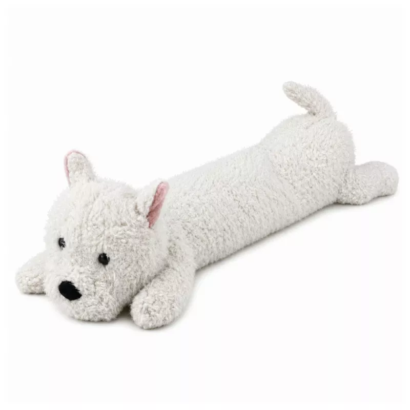 LEAN TOYS didelis pliušinis Vakarų Škotijos terjeras glėbesčiuojamas žaislas talismanas baltas 90 cm