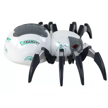 LEAN TOYS Didelis nuotoliniu valdymu valdomas RC voras, maitinamas baterijomis, baltas ir pilkas