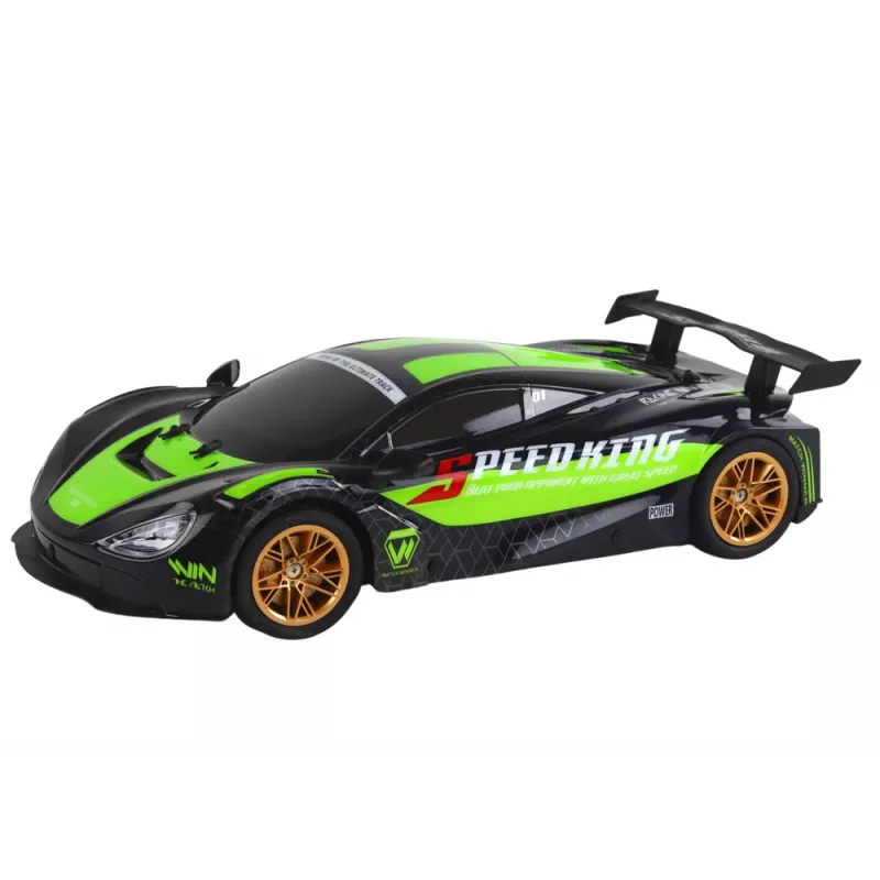 LEAN TOYS Didelis nuotoliniu būdu valdomas sportinis automobilis 1:10 Žalias ir Juodas