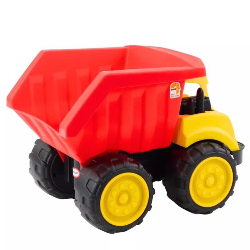 LEAN TOYS Didelis savivartis vaikams smėlio statybų transporto priemonė raudonai geltona