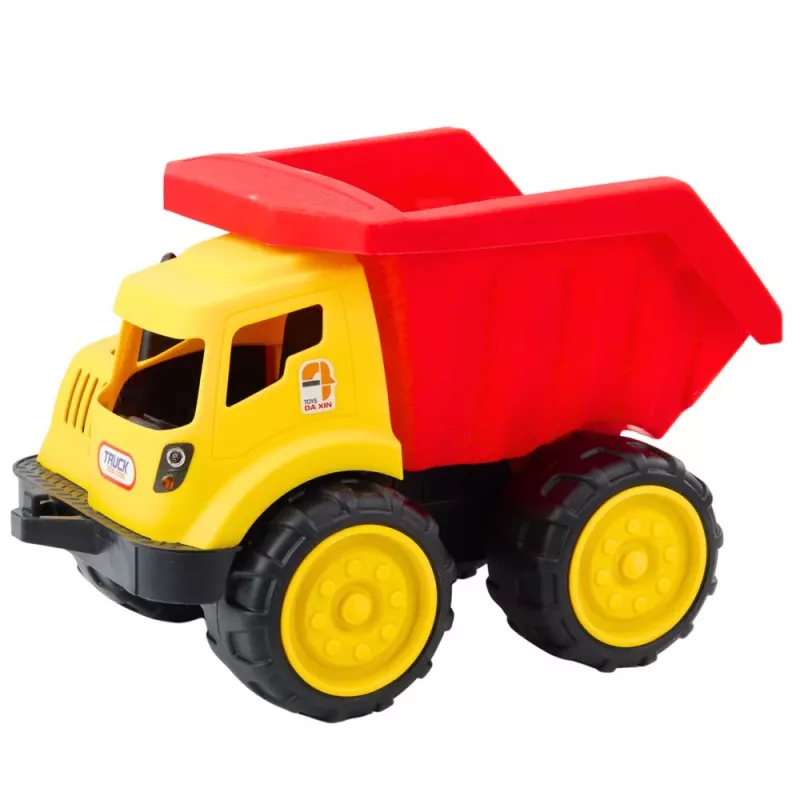 LEAN TOYS Didelis savivartis vaikams smėlio statybų transporto priemonė raudonai geltona