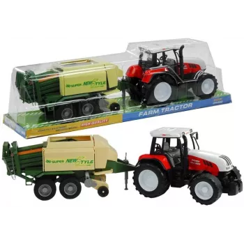 LEAN TOYS Didelis traktorius su priekaba Žemės ūkio mašina 65 cm