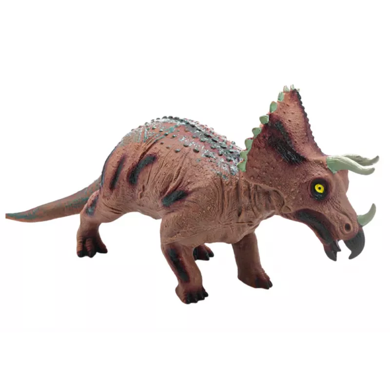 LEAN TOYS Didelė Triceratops Dinozaurų Figūrėlė su Garsu 36 cm Ruda