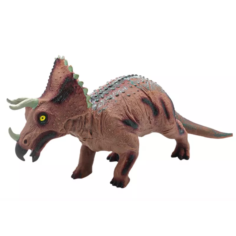 LEAN TOYS Didelė Triceratops Dinozaurų Figūrėlė su Garsu 36 cm Ruda