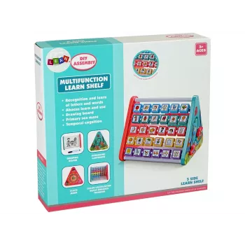LEAN TOYS Mokymosi lentyna Trikampis su skaitikliais, raidėmis, daiktais, gyvūnais