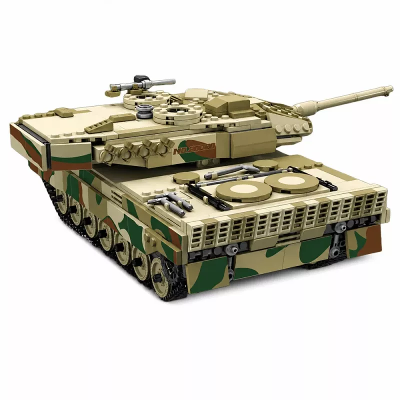 LEAN TOYS Leopard Military Tank Remote Controlled RC Construction Bricks 1100 vnt.