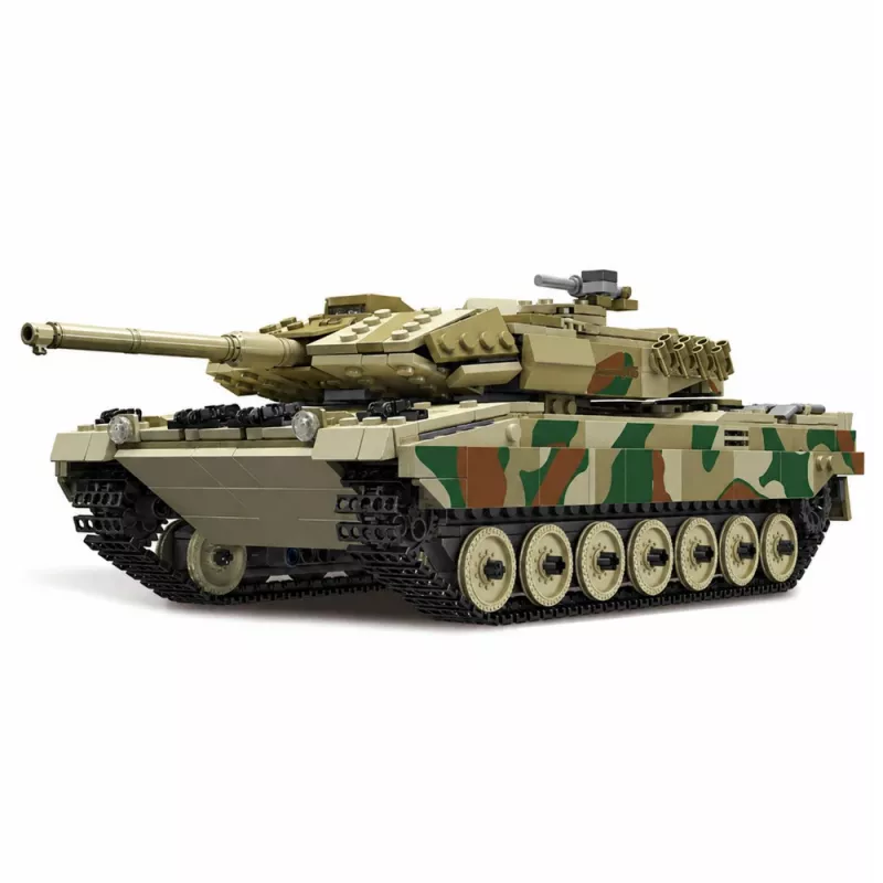 LEAN TOYS Leopard Military Tank Remote Controlled RC Construction Bricks 1100 vnt.