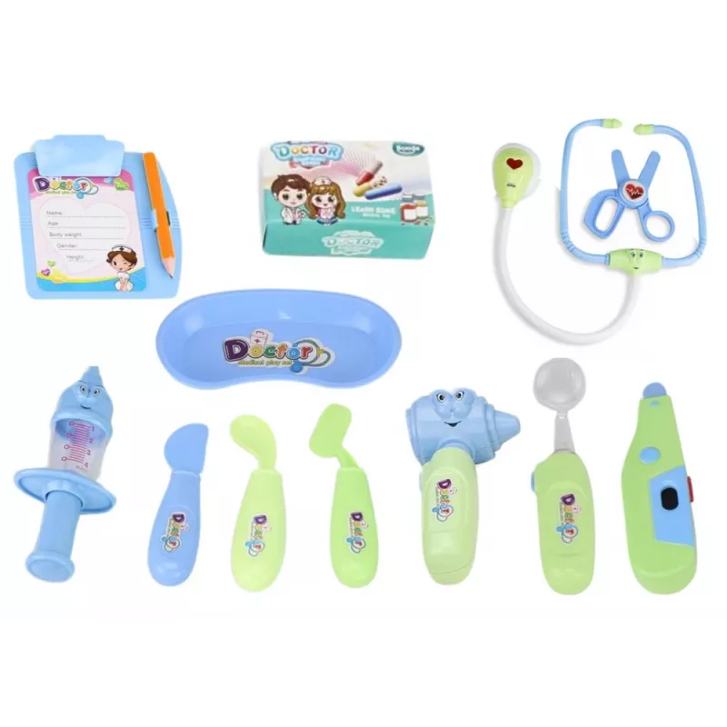 LEAN TOYS Little Doctor Medical Kit In Suitcase Lights Blue Sounds