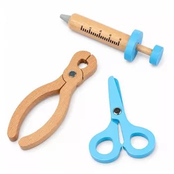 LEAN TOYS Mažojo gydytojo rinkinys - medicinos įrankiai - tikri aksesuarai - 36 vnt.