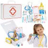 LEAN TOYS Mažojo gydytojo rinkinys - medicinos įrankiai - tikri aksesuarai - 36 vnt.