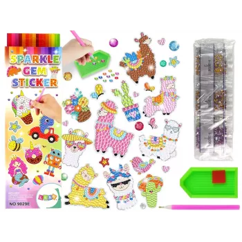 LEAN TOYS Llamas Animals Mosaic Diamond Embroidery Sticker Set