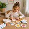 LEAN TOYS Magic 3D piešimo popieriaus DIY medienos plaušienos diskai 20 vnt. 6 cm