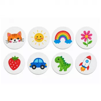 LEAN TOYS Magic 3D piešimo popieriaus DIY medienos plaušienos diskai 20 vnt. 6 cm
