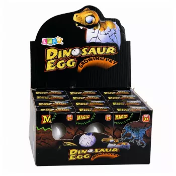 LEAN TOYS stebuklingas kiaušinis, iš kurio išsirita dinozauras vandenyje, baltas, 6,5 cm