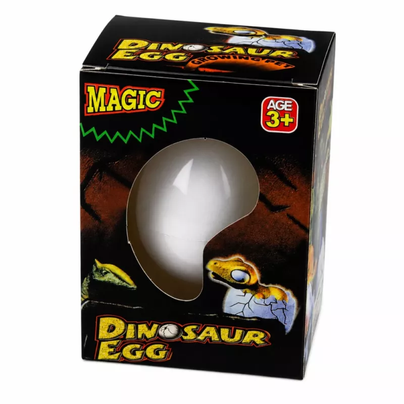 LEAN TOYS stebuklingas kiaušinis, iš kurio išsirita dinozauras vandenyje, baltas, 6,5 cm