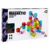 LEAN TOYS Magnetiniai statybiniai blokeliai 60 vnt. – Spalvingas kubelių ir rutuliukų takelio konstravimo rinkinys