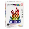 LEAN TOYS Magnetiniai konstrukciniai blokeliai 3D plokštės Kūrybiniai STEM Spalvoti 27 vnt.