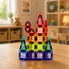 LEAN TOYS Magnetiniai konstrukciniai blokeliai 3D plokštės Kūrybiniai STEM Spalvoti 27 vnt.