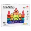 LEAN TOYS magnetiniai konstruktoriaus blokeliai 3D plokštės kūrybiniai STEM spalvingi 73 vnt.