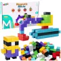 LEAN TOYS Magnetiniai konstrukciniai kubeliai 3D blokeliai spalvoti 96 vnt.