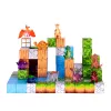 LEAN TOYS Magnetiniai konstrukciniai blokeliai kubeliai Square World 3D 114 vnt.