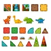 LEAN TOYS Magnetiniai konstrukciniai blokeliai Dinozaurai ir ugnikalnis 31 vnt.