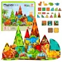 LEAN TOYS Magnetiniai konstrukciniai blokeliai Dinozaurai ir ugnikalnis 31 vnt.