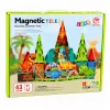 LEAN TOYS magnetiniai konstrukciniai blokai dinozaurai ugnikalnis rinkinys - 43 dalys STEM mokomasis statybinis žaislas vaikams 3+