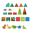 LEAN TOYS magnetiniai konstrukciniai blokai dinozaurai ugnikalnis rinkinys - 43 dalys STEM mokomasis statybinis žaislas vaikams 3+
