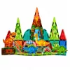 LEAN TOYS magnetiniai konstrukciniai blokai dinozaurai ugnikalnis rinkinys - 43 dalys STEM mokomasis statybinis žaislas vaikams 3+