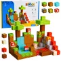 LEAN TOYS Magnetiniai konstrukciniai blokeliai Pixel World spalvoti kubeliai 146 vnt.