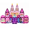 LEAN TOYS Magnetiniai konstrukciniai blokeliai Princess Castle Pink 38 vnt.