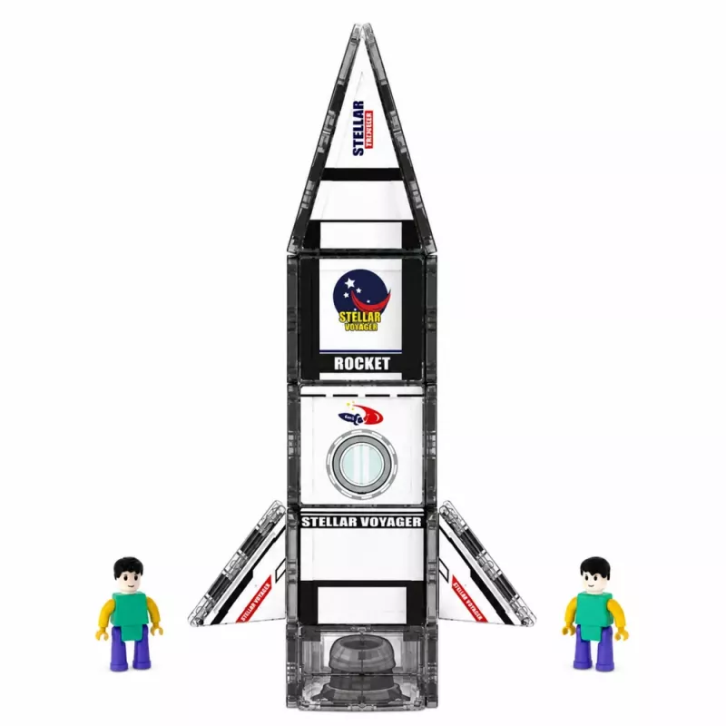LEAN TOYS Magnetiniai konstrukciniai blokeliai Space Rocket Figures 26 vnt.