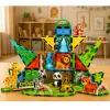 LEAN TOYS Magnetinės konstrukcinės kaladėlės Laukiniai gyvūnai Džiunglės ZOO 52 vnt.