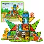 LEAN TOYS Magnetinės konstrukcinės kaladėlės Laukiniai gyvūnai Džiunglės ZOO 52 vnt.