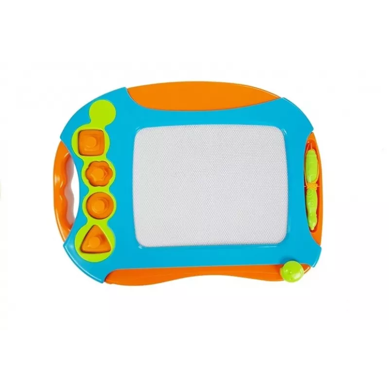 LEAN TOYS Magnetinė piešimo lenta su geometriniais antspaudais