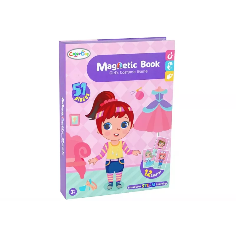 LEAN TOYS Magnetinė dėlionės knyga Persirengimo kostiumai