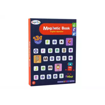 LEAN TOYS Magnetinė dėlionės knygelė „Anglų abėcėlė su paveikslėliais“