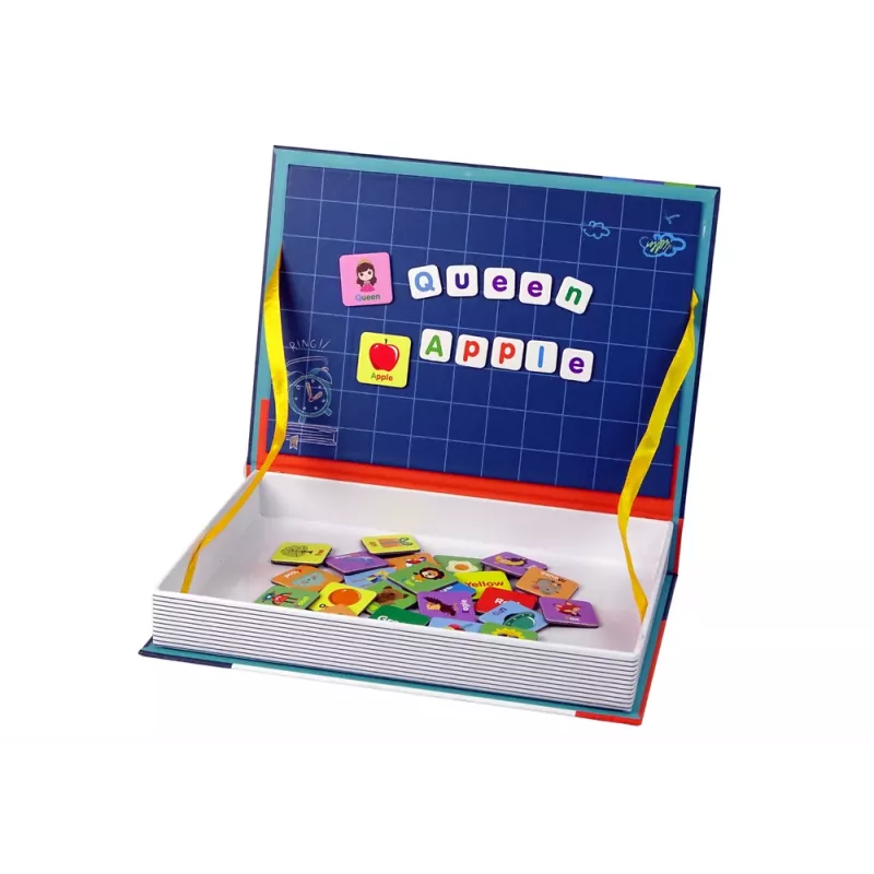LEAN TOYS Magnetinė dėlionės knygelė „Anglų abėcėlė su paveikslėliais“