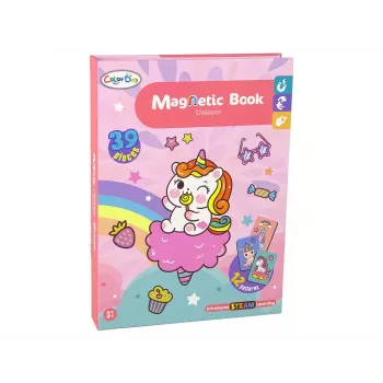 LEAN TOYS Magnetinė knygelė su dėlionėmis Vienaragiai