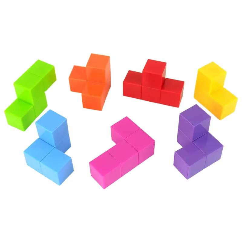 LEAN TOYS Magnetinis galvosūkių kubas su dvipusėmis kortelėmis, 108 iššūkiai